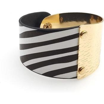 Bracelet en cuir boho léopard pour femme, bouton or, bijoux punk vintage de Noël