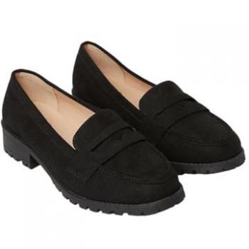 Leoni Chunky Loafer – Wide Fit, Natural Black (UK 5)