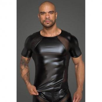 T‑shirt HandMade Noir en Style Wetlook avec Filet