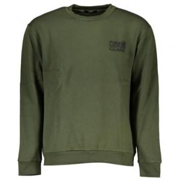 Men's Cavalli Class Print Logo Olive Jumper