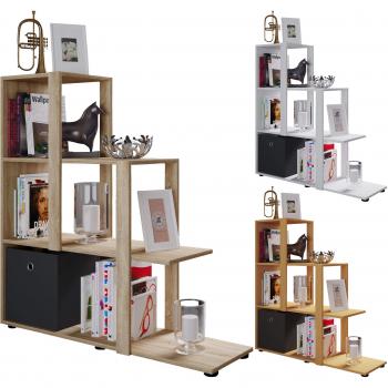 VCM Bücherregal Holz Stufenregal Raumteiler