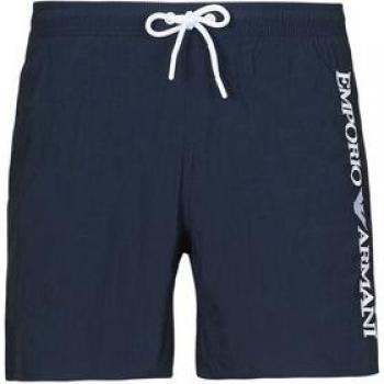 Emporio Armani Maillot de Bain Logo Brodé Bleu Marine pour hommes