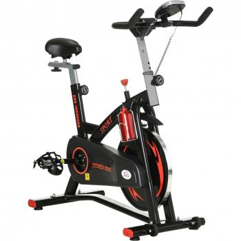 Bicicleta Estática de Fitness HOMCOM con Pantalla LCD y Volante de Inercia