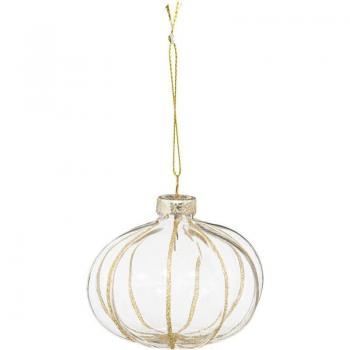 Boule de Noël en Verre Dorée Citrouille 8cm