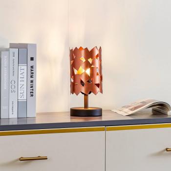 Lucande Aeloria: Lámpara de Mesa con Acabado Cobre