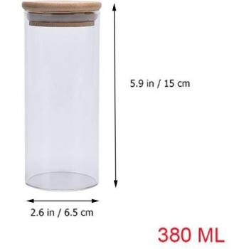 Glass Jar with Bamboo Lid for Coffee and Tea Storage