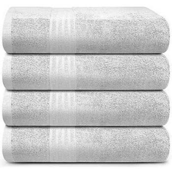 TRIDENT Soft Comfort Machine Washable Bath Towels, 4 Piece Set