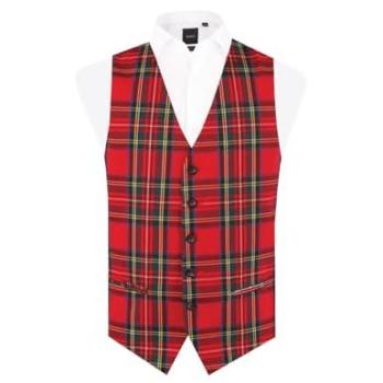 Dobell Red Tartane Waistcoat – Small Male Size