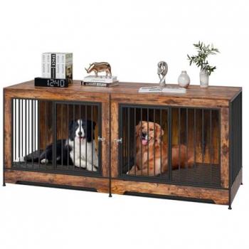 Cage de confort VEVOR 1901x670x824 mm – Meuble en bois, séparateur et plateau rétractable