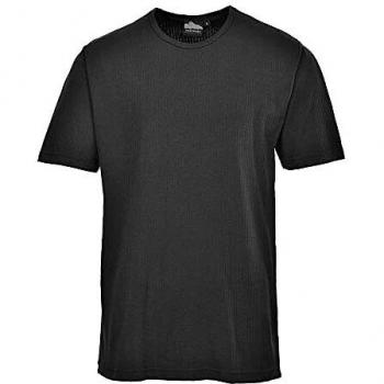 Portwest Thermal T-Shirt Short Sleeve, Color: Black, Size: Medium, B120BKRM