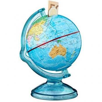 Relaxdays World Money Piggy Bank – 16.5 x 14 x 14 cm, Globe Savings Box, Multicolour