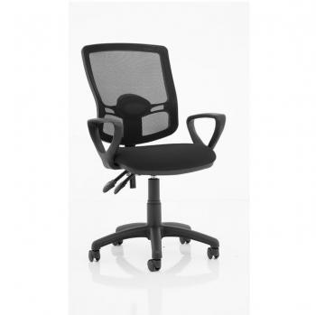 Eclipse Plus II Lever Task Operator Chair Mesh Back Deluxe Black Seat Loop Arms