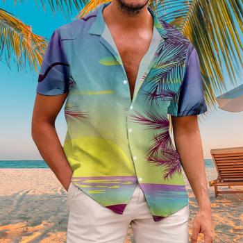 Men's Plus Size Hawaiian Vacation Shirt Short Sleeve Floral