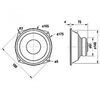Visaton WS 17 E 6.5 8 Ohm Woofer