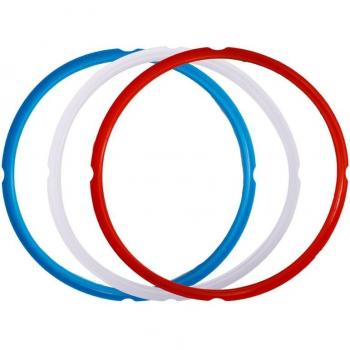 SANQ Silicone Pressure Cooker Sealing Ring, Fits 5-6 Quart, Colors: Red, Blue, Transparent White