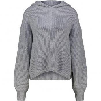 Levi’s Comet Ripp-Strick-Hoodie für Damen – hellgraue Melange, oversized Cut, Größe M
