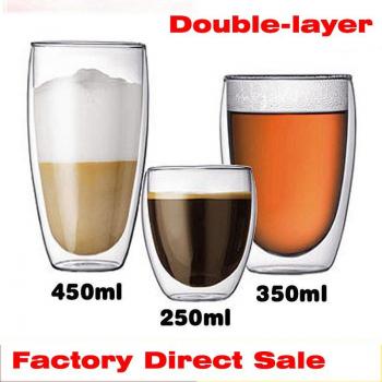 Transparente Kaffeetasse mit Doppelwand