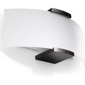 Fana Applique in legno wengé e vetro