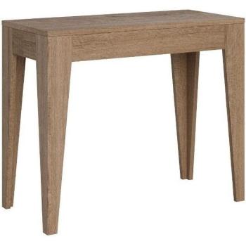 Étagère extensible bois de chêne naturel, capacité 12, réglage 42–302 cm, pied Kanda quadruple