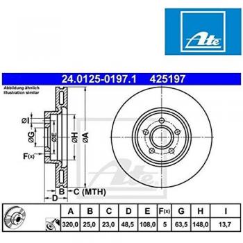 ATE Bremsscheiben vorne 320mm für Volvo S40