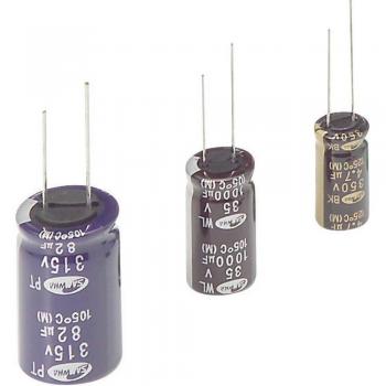 Samwha WB1E477M10016PA Radial Lead Electrolytic Capacitor, 470 µF, 25 V, 20 % ESR, Ø 10 mm × L 16 mm