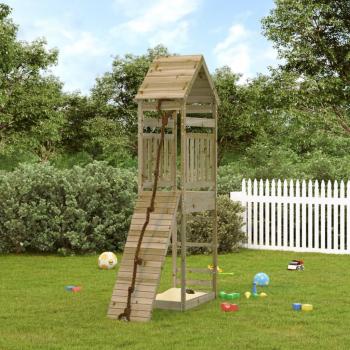 Cabane de jeu avec mur d'escalade en bois de pin imprégné