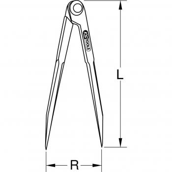 Compasso a punte fisse senza arco KS 600 mm