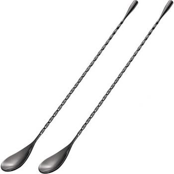 Cocktail Mixing Spoons in Black Stainless Steel (2-Pack)