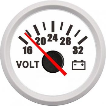 52mm LCD Voltmeter Gauge 8-16 Volts with Red Backlight
