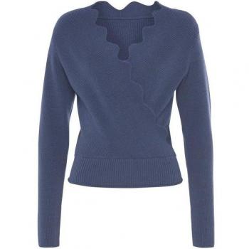 Damen Strickpullover mit Wellenkante von Lascana