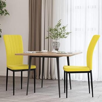 VidaXL Chaises à manger 2 pcs Jaune moutarde Velours