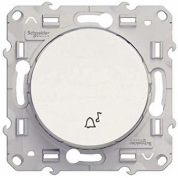 Schneider Electric S520246 Odace, bouton-poussoir avec symbole carillon, 10 A, Blanc