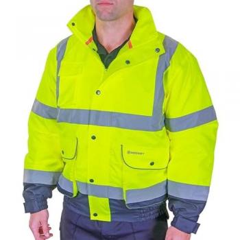 Two-tone Hi-Vis Constructor Bomber Jacket Saturn Yellow/Navy 4XL