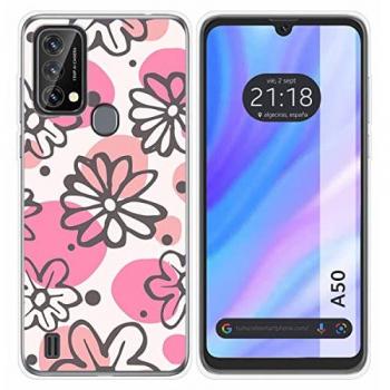 Funda de Silicona para Blackview A50 con Estampado de Flores 09