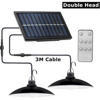 Dual/Singular Solar Pendant Light with 3M Remote Cable