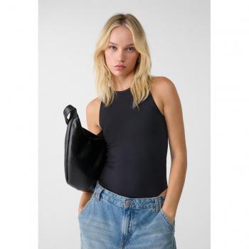 Stradivarius Halter Bodysuit in Black