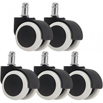 50mm Twin Color Castor Wheels, Office Chair Replacement – 5 Pack