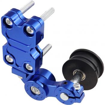 Rouleau de tendeur de chaîne en aluminium bleu