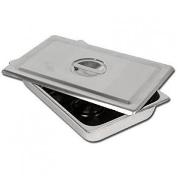 Vassoio con coperchio in acciaio inossidabile 306x196x50 mm