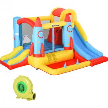 Citadelle de jeu Outsunny – château gonflable, toboggans, trampoline & piscine – 330 × 265 × 185 cm