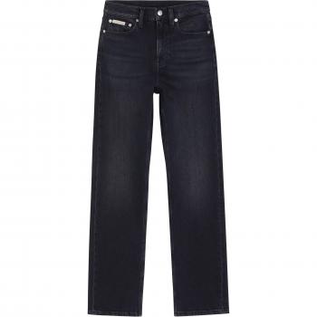 Calvin Klein Straight‑Leg Black High‑Rise Jeans – W26/L32