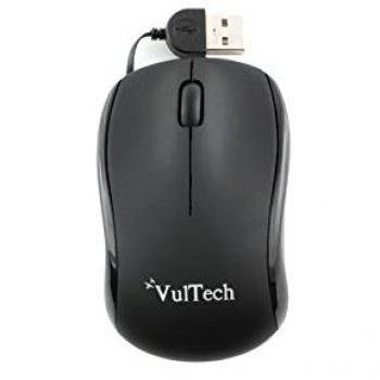 VulTech Mini Mouse 1200DPI MN‑01N Cavo Retrattile Nero