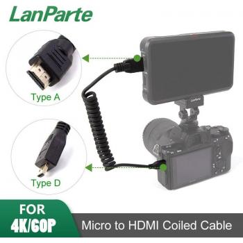 LanParte4K‑Adaptador HDMI Espiral de 8 bits, 60P – Ideal para Sony A7R4, A7M3, A9