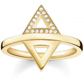 THOMAS SABO D_TR0019-924-14 – Diamant-Pavé Ring aus Sterlingsilber & vergoldetem Gelbgold