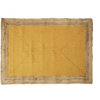 Tapis 120x170cm en Jute et en Coton Moutarde