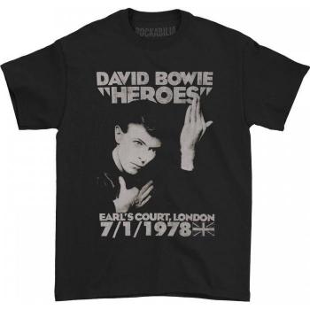 T-shirt nera unisex adulti Heroes di David Bowie Earls Court