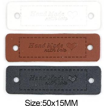 Handmade With Love 56x15mm PU Leather Tags