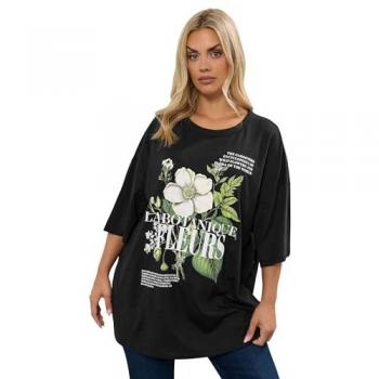 Yours Curve Schwarz‑Boxy Shirt