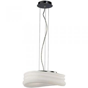 Mediterraneo Ceiling Pendant 2 Light E27 Medium, Polished Chrome, Frosted White Glass