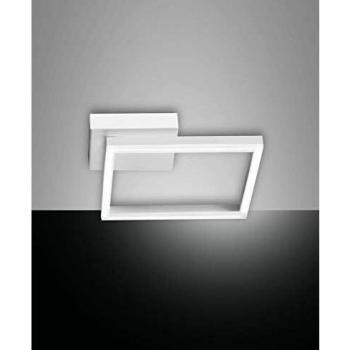Fabas Luce Bard Integrated LED Ceiling Lamp, 27x27cm, White Glass, 1x22W